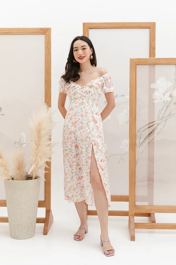 Sakura Appreciation Day Floral Midi Dress