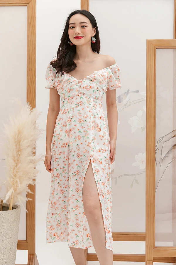 Sakura Appreciation Day Floral Midi Dress