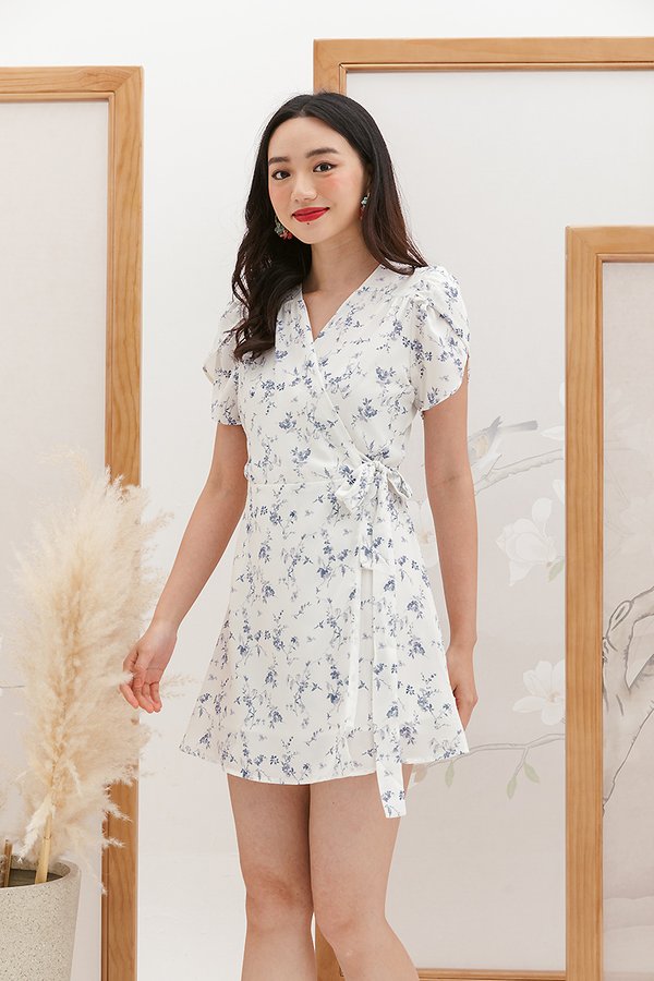 Purple Petal Showers Wrap Dress