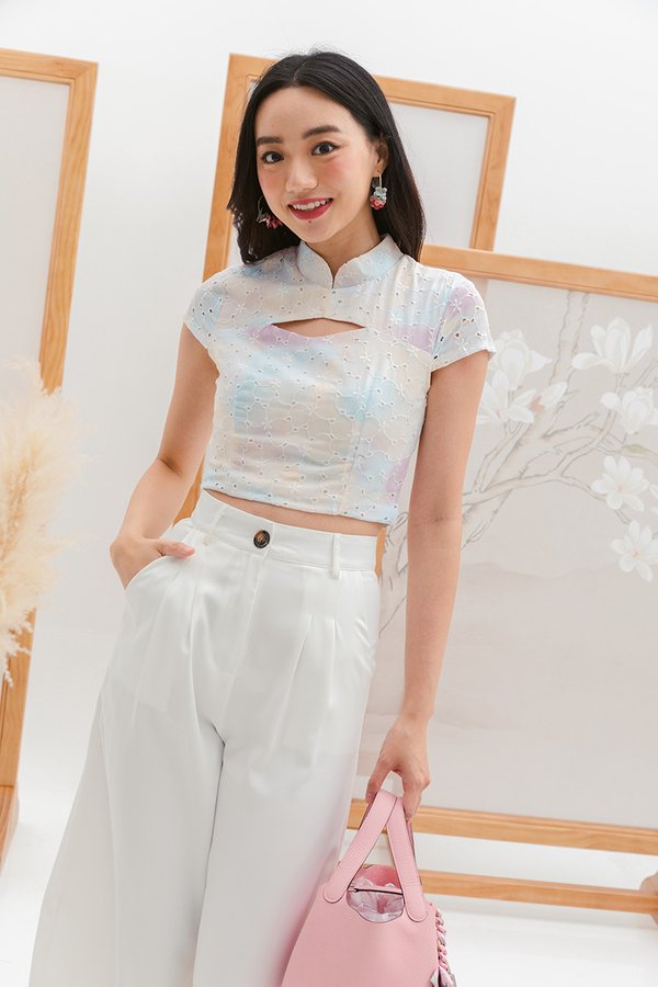 Sorbet Sun Chasers Cheongsam Top Blue
