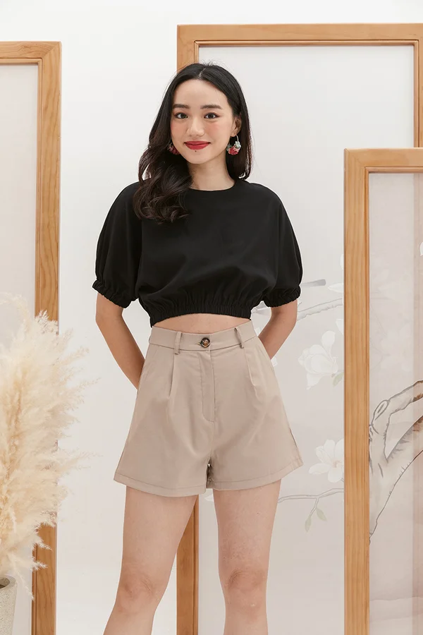 Winsome Linen Staple Shorts Khaki