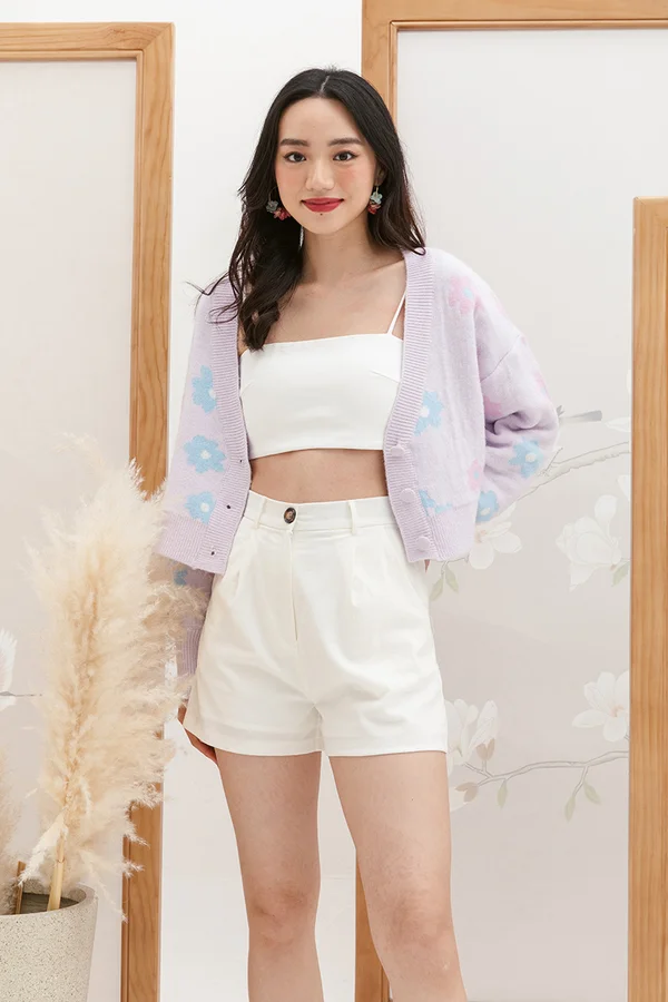 Winsome Linen Staple Shorts White
