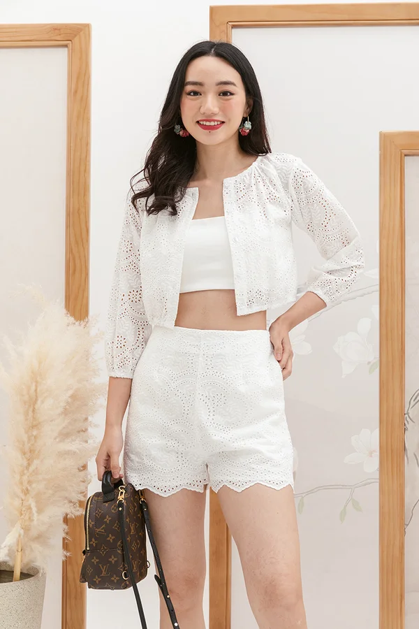Broderie Boheme Reversible Croquet Crop Blouse