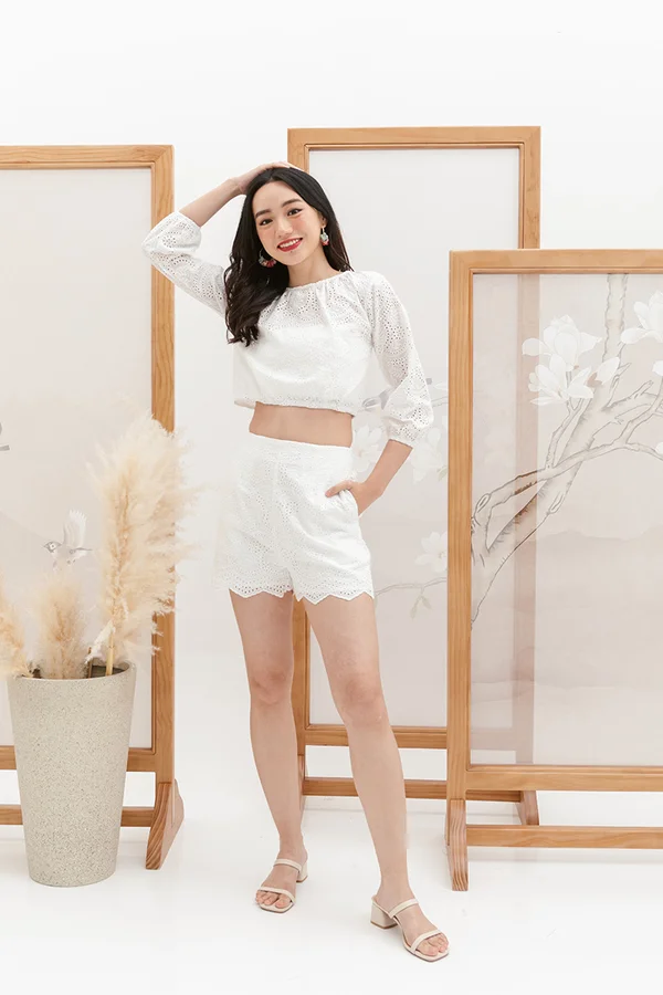 Broderie Boheme Reversible Croquet Crop Blouse