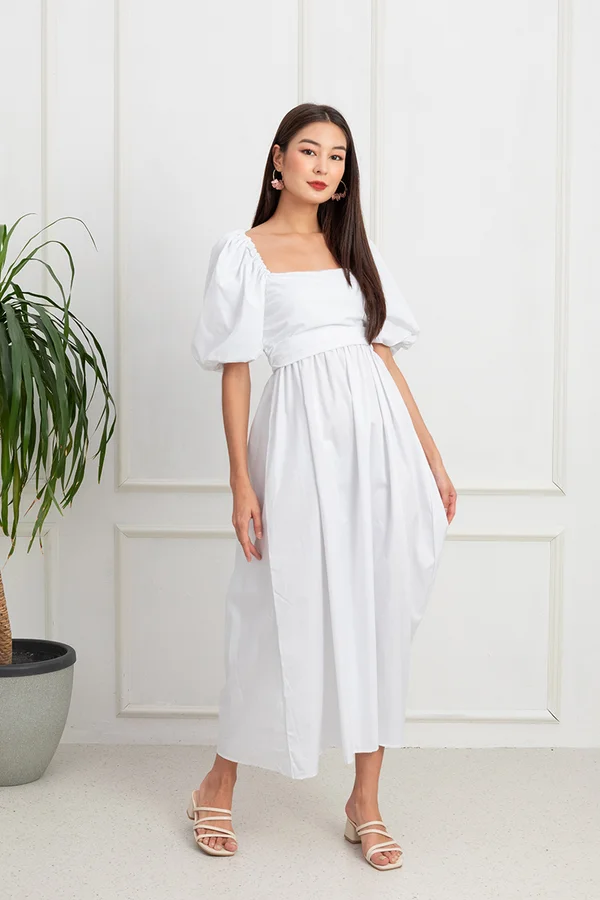 Escape into Paradise Ruched Maxi Dress