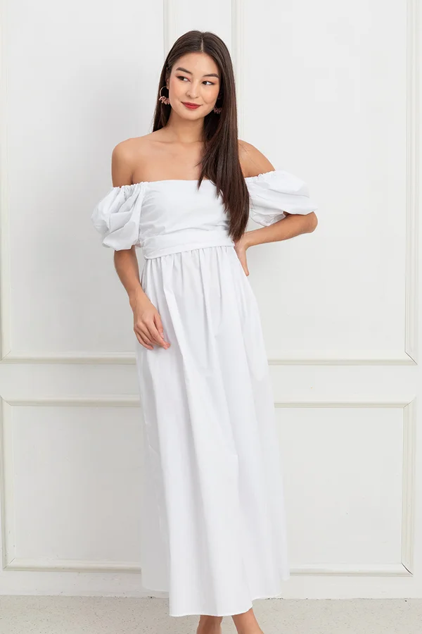 Escape into Paradise Ruched Maxi Dress