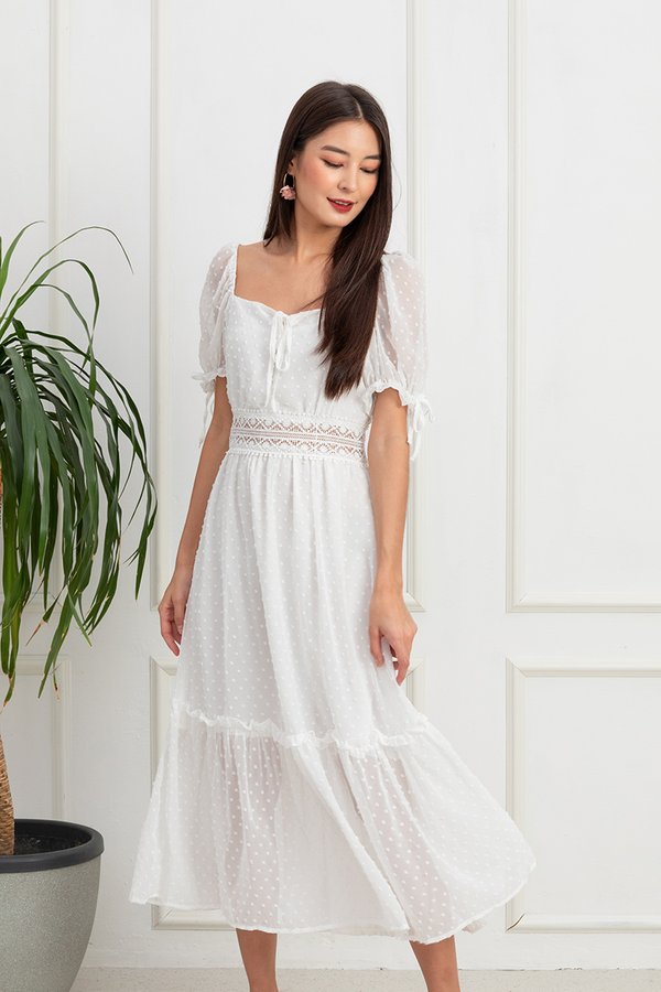 Pristine Princess Swiss Dots Midi Dress