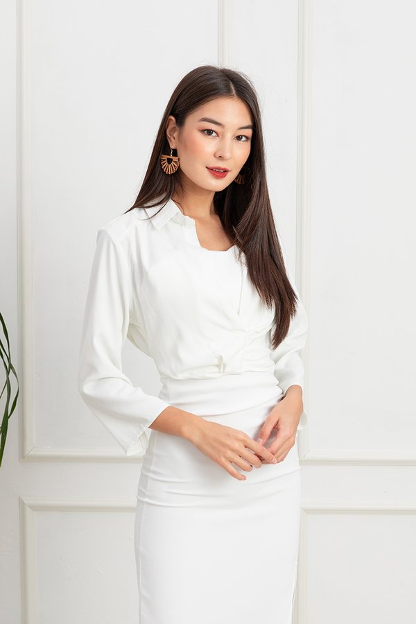 Envisioned Aesthetic Work Blouse White