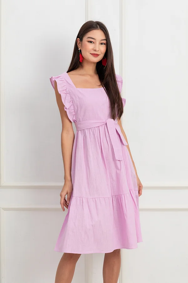 Fluttering Fancies of Pink Ruffle Dress