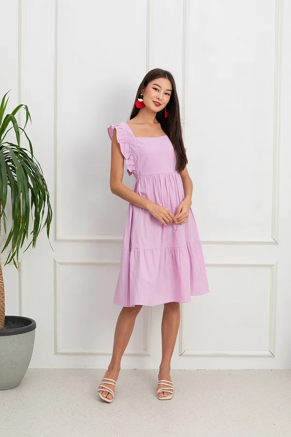 Fluttering Fancies of Pink Ruffle Dress