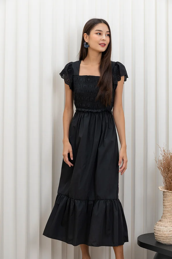 Smocked Scallops Everlasting Dropwaist Maxi Dress