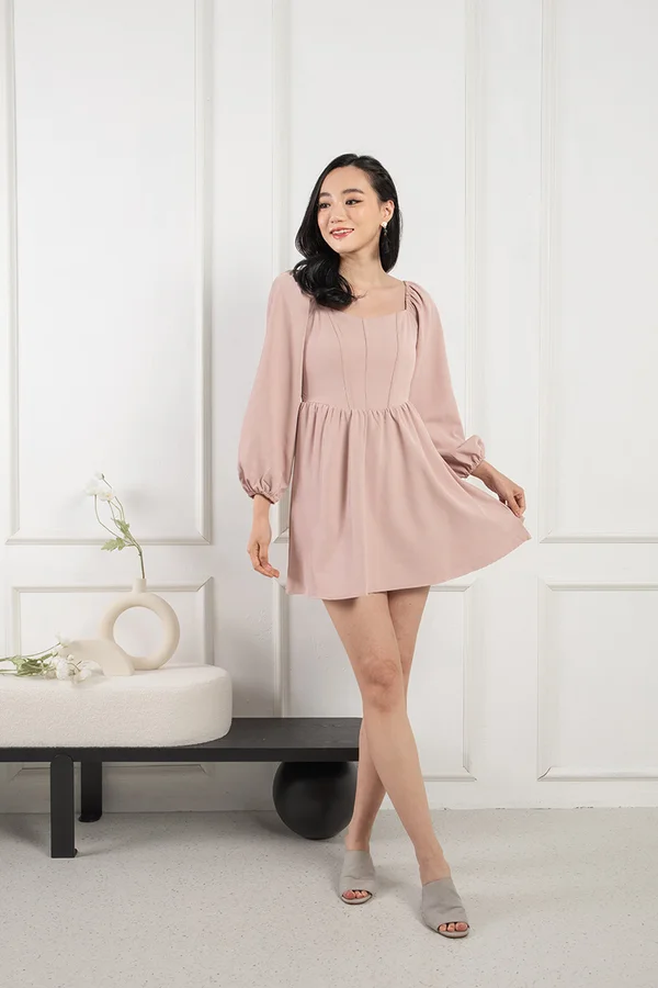 Southern Belles Ringing Blouson Dress Pink