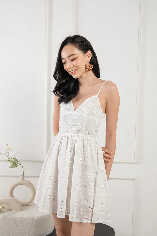 Many A Splendid Eyelets Babydoll Dress