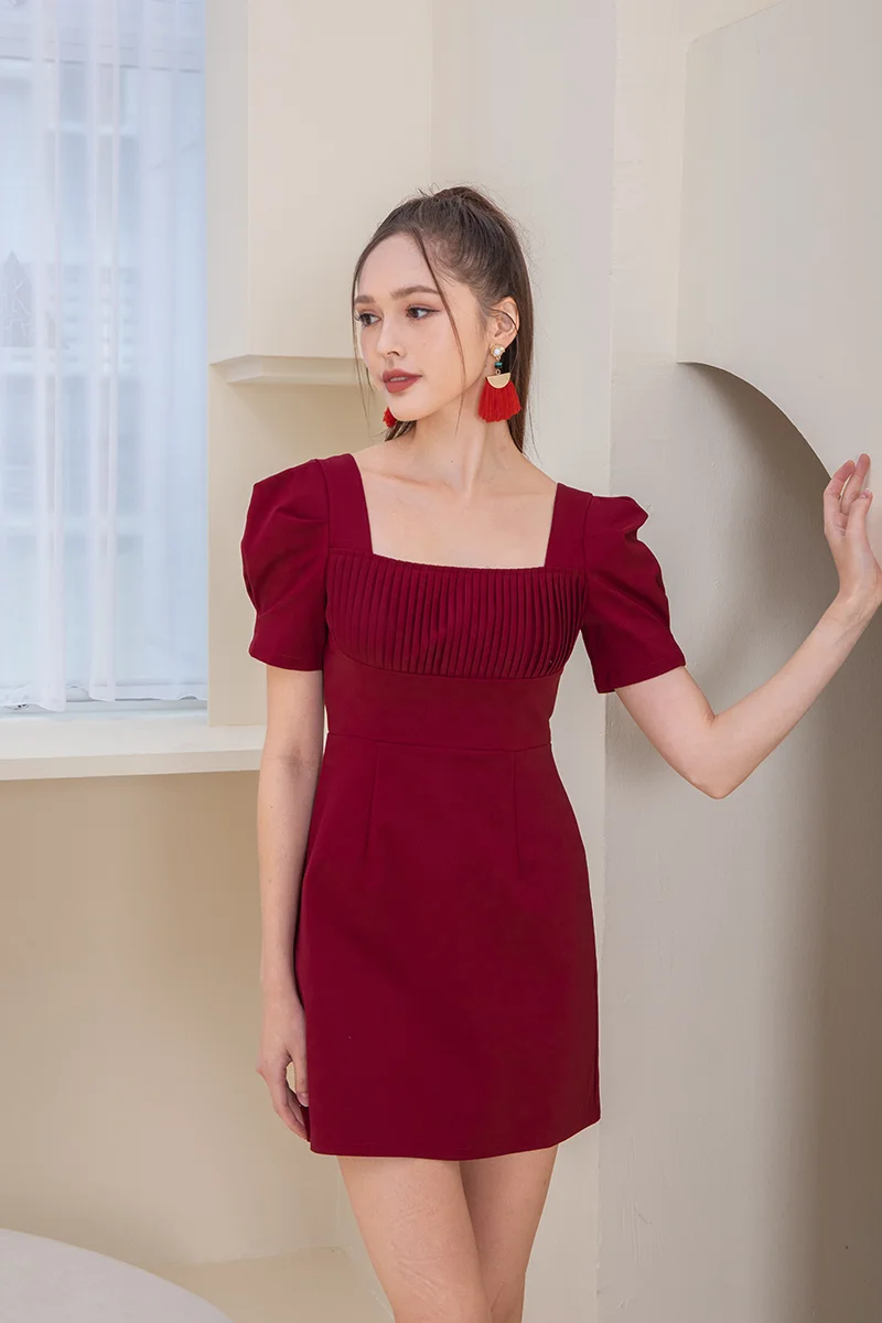 red work dress Alyssa | Power | Women's Business Attire TV News Anchors Morttic Women's Elegant Solid Color