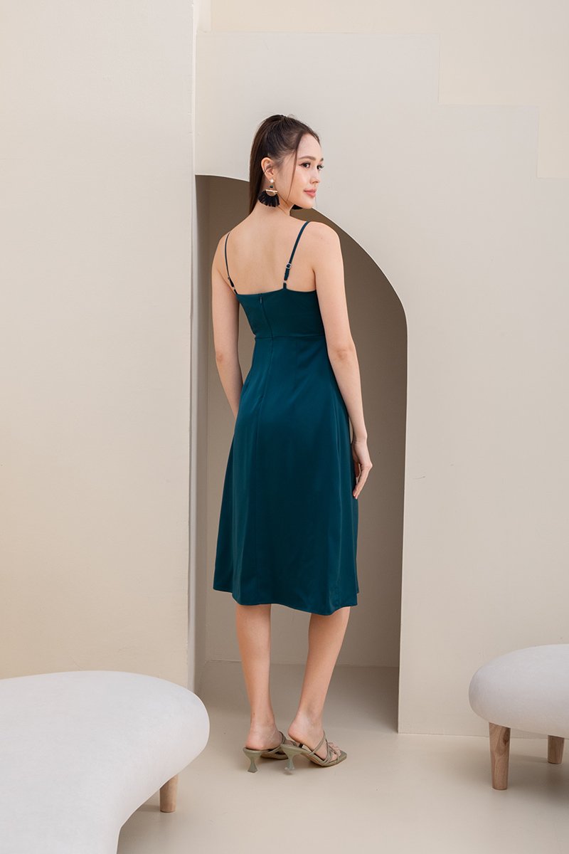 Silky Slip Dress - Emerald