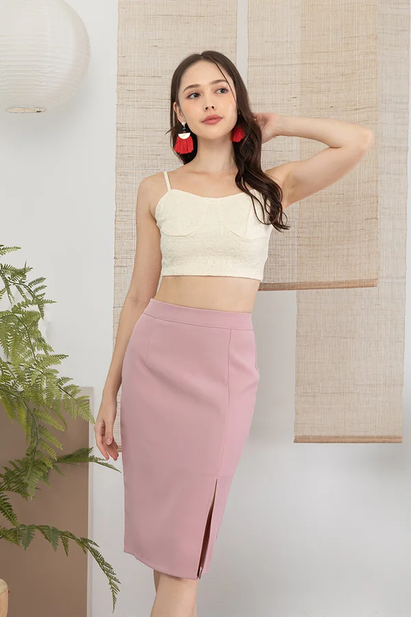 Serenade Brocade Lace Bralet Cami Cream