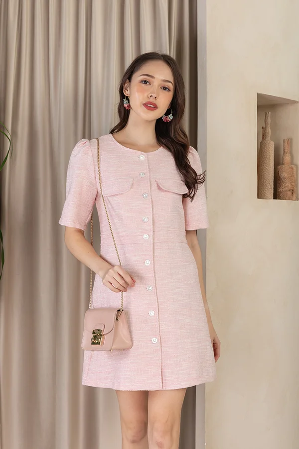 Tweed Inspiration Button Sheath Dress