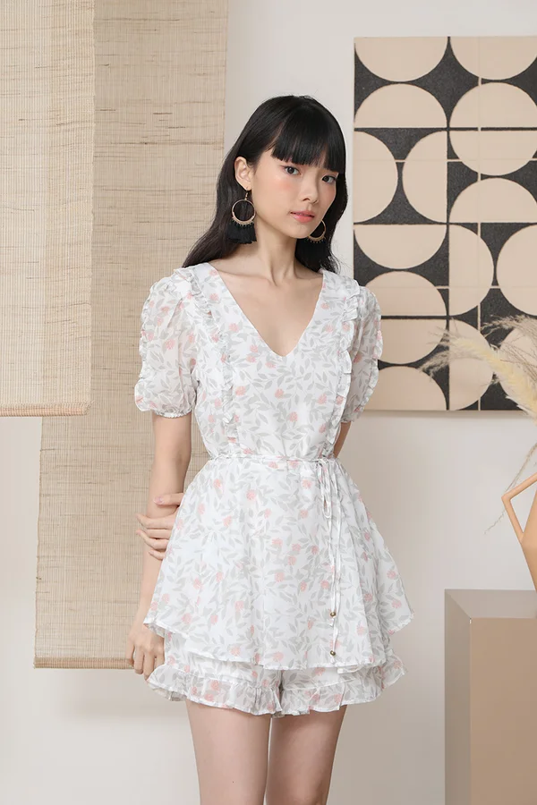 Harmony of Pastels Floral Ruffle Romper