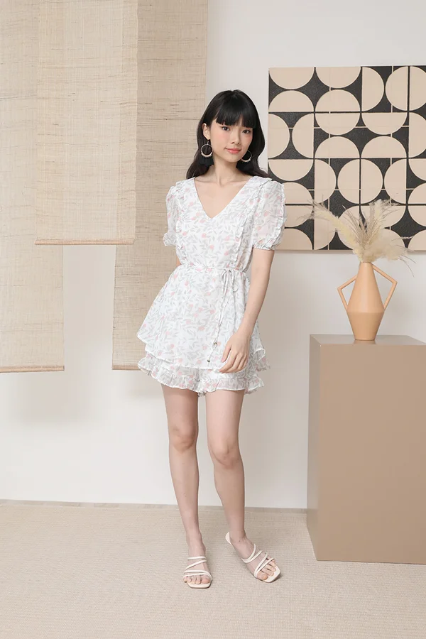 Harmony of Pastels Floral Ruffle Romper