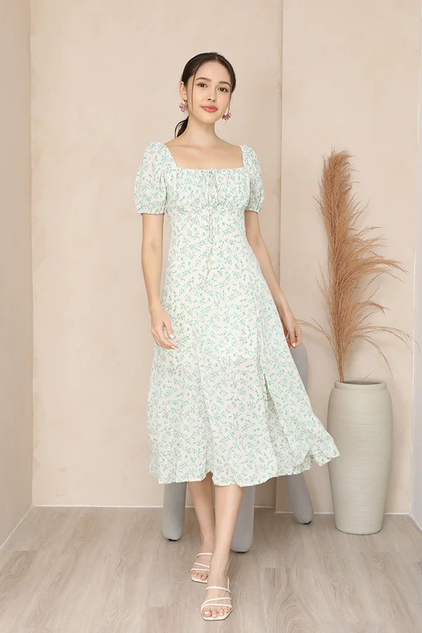 Evergreens Spring Chances Floral Milkmaid Midi Dress