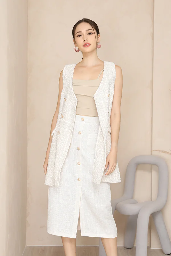 Alpine Snow Speckles Tweed Double Breasted Outer Coat Dress