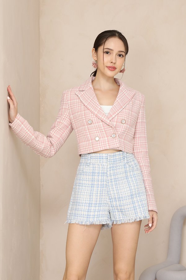 Pink Pedigree Tweed Checkered Waist Coat