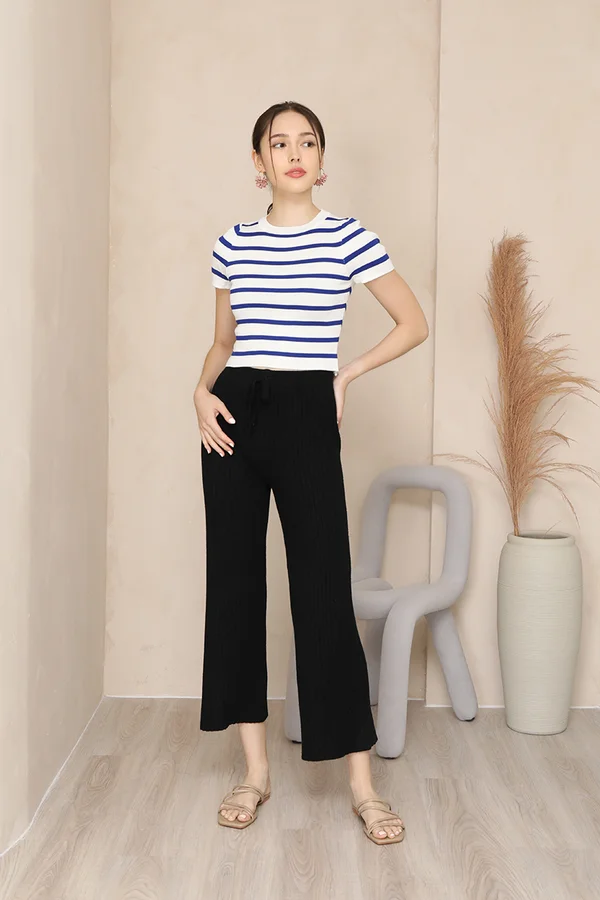 Tread Softly Ribbed Knit Lounge Pants Black